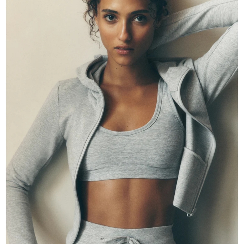 Alo Yoga Center Stage Bra Athletic Gray Alosoft New S